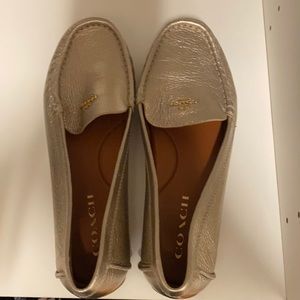Coach Gold Leather Loafers